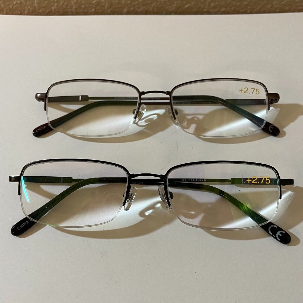 Design Optics Set of 2 Men’s Rectangular Reading Glasses +2.75